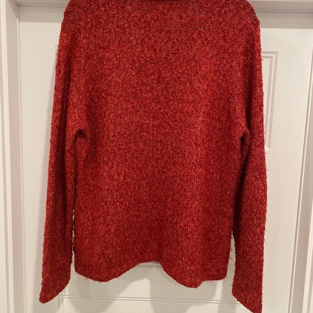 Woolrich Women's Ruby Red 1/4 Zip Long Sleeve Pullover Knit Sweater, Size XL - Picture 6 of 8